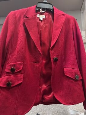 Talbots Stetch Red Blazer 4
